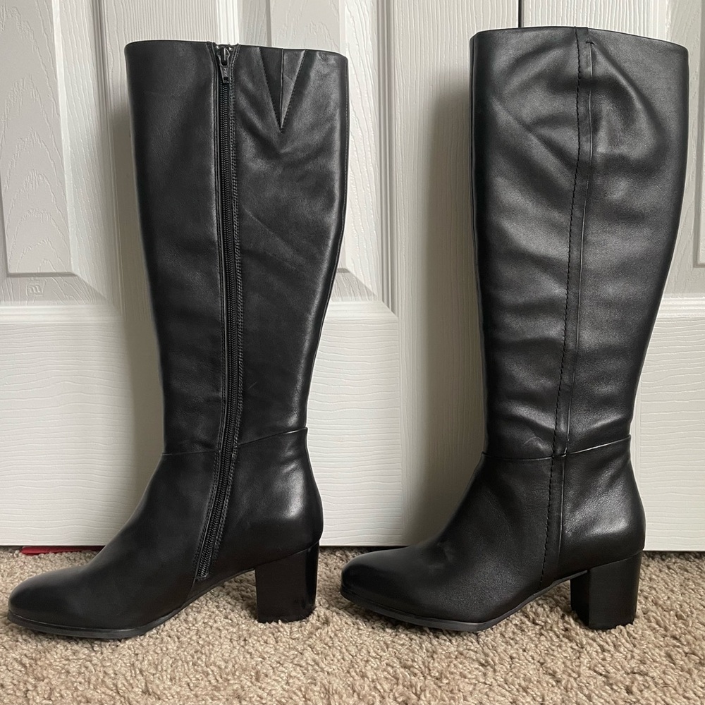 Vionic Black Leather Tall Boot - Size Women's 6.5